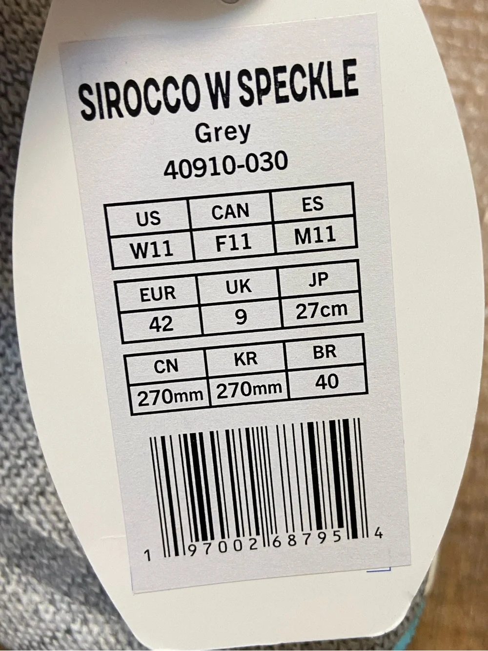 HEYDUDE Sirocco Grey Knit Slip On Sneakers Speckled Sole Women 11 NWT